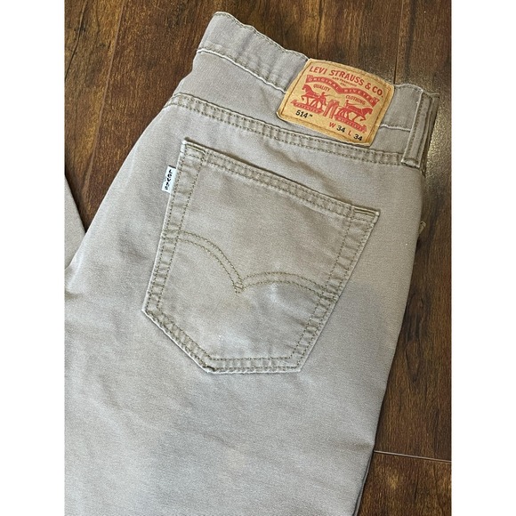 Levi's Other - Levis 514 Jeans Mens 34x34 Khaki Tan Straight Fit Straight Leg Five Pocket Denim